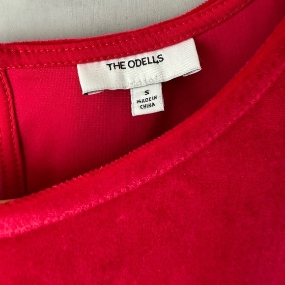 THE ODELLS Red Velvet Smocked Maxi Dress - Picture 11 of 12